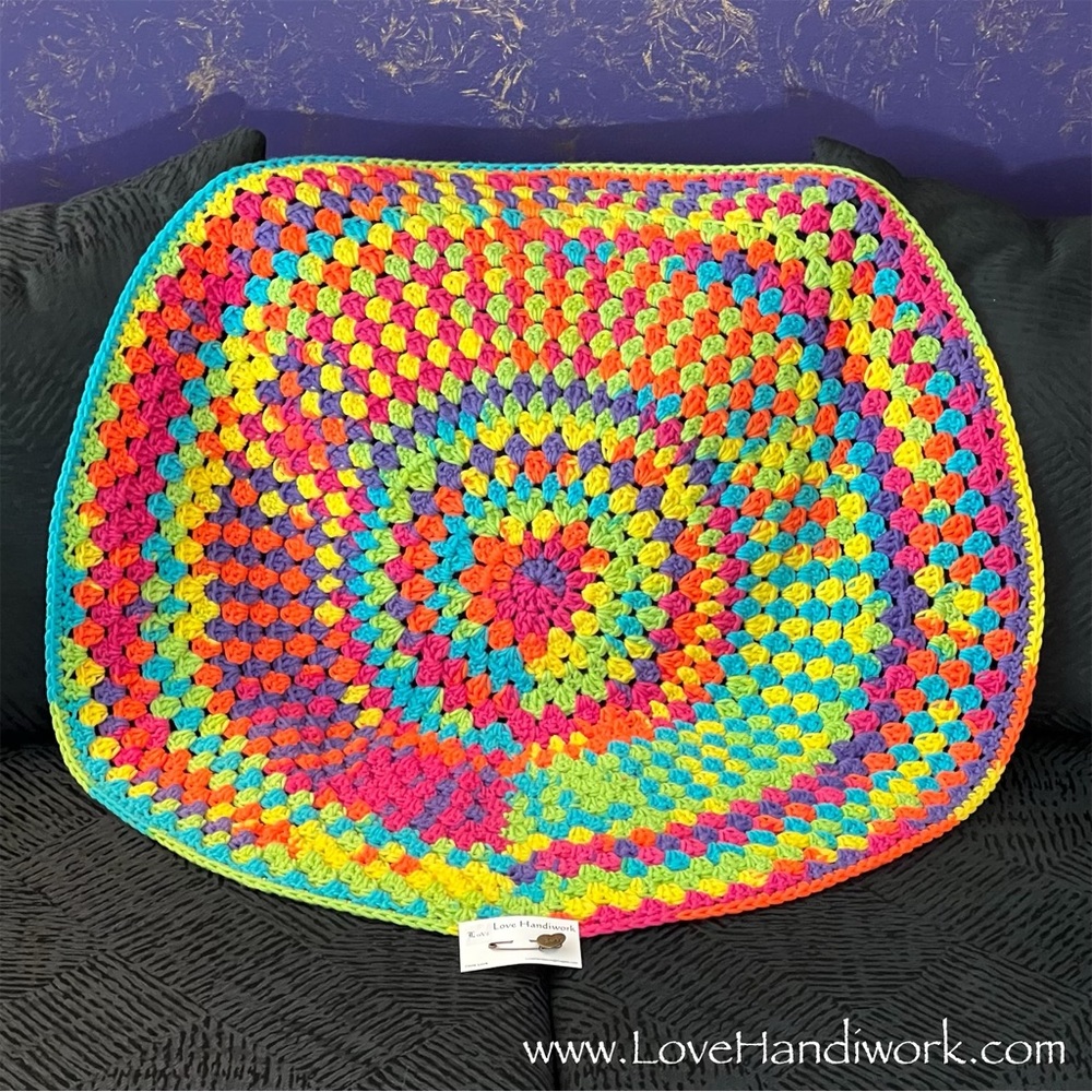 NEW Rainbow Mandala Bulky Baby Blanket